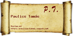 Paulics Tamás névjegykártya