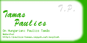 tamas paulics business card